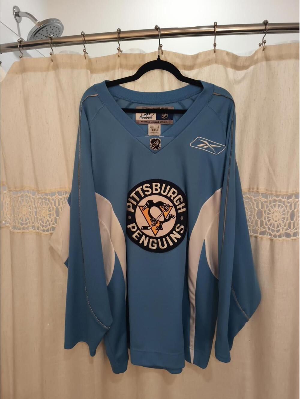 Reebok Pittsburgh Penguins Jersey Mens XL 2008 NHL Winter Classic Blue Sports